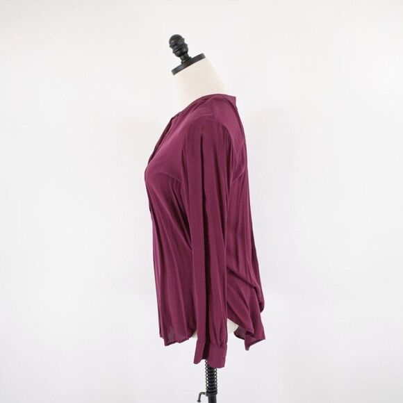 Gap Purple Medium The Tunic‎ Shirt Blouse Long Sleeve 1/2 Button Front - Picture 3 of 10